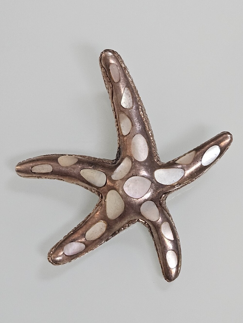 925 Starfish Mother of Pearl Mosaic Seastar Sterling Silver Pendant